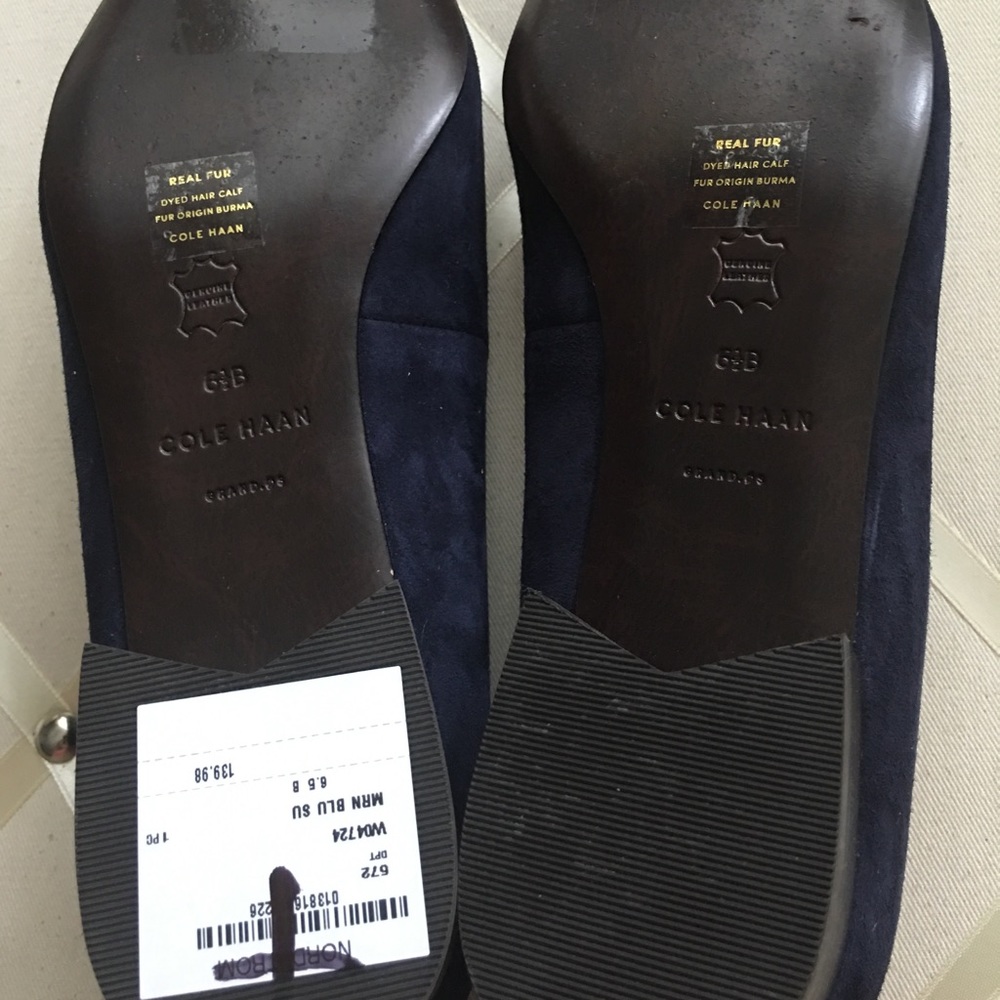 Navy Blue Cole Haan ‘Dellora’ Flats Pointed Toe - Picture 4 of 9